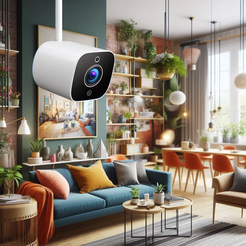 Wifi camera installed in a room.